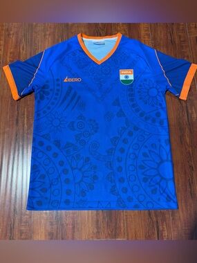 India Men’s Soccer Jersey Size Large Blue #7 Jaisinghani Preowned By Libero Read